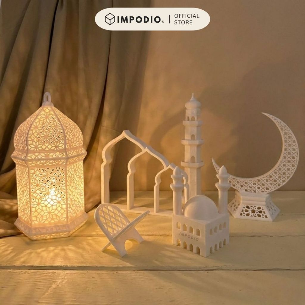 IMPODIO Ornamen Ramadhan Minimalis / Pajangan Meja Dekorasi Masjid Lebaran / Properti Foto Idul Fitr