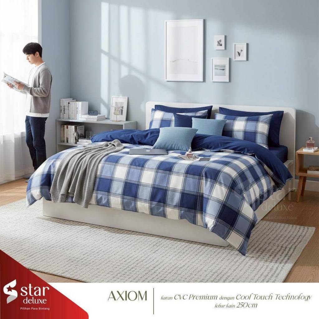 Sprei Katun Lokal STAR Homemade Collection Motif Minimalis Ukuran 90x200 100x200 120x200 160x200 180