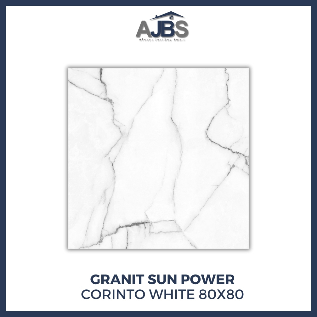 SUN POWER Granit Lantai Glazed Polished 80x80 - SUN POWER GRANIT Cornito White Granit Lantai/Dinding