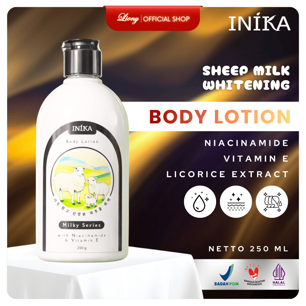 INIKA Handbody Lotion SHEEP 250gr (ORI) - Vitamin E Body Lotion Whitening Hydrating Moisturizing