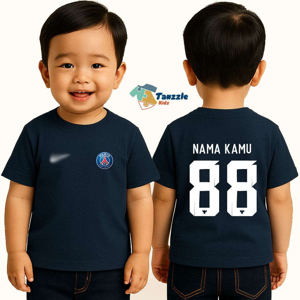 [BISA COD] Kaos Bola anak PSG Paris | Nama & Nomor | T-shirt Anak PSG Paris | Baju Anak Cowo Cewe