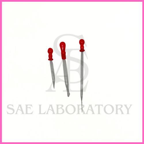 Pipet Tetes Kaca / Pipet Pasteur Tebal & Tipis dengan Karet Latex Merah – Alat Laboratorium Kimia Bi