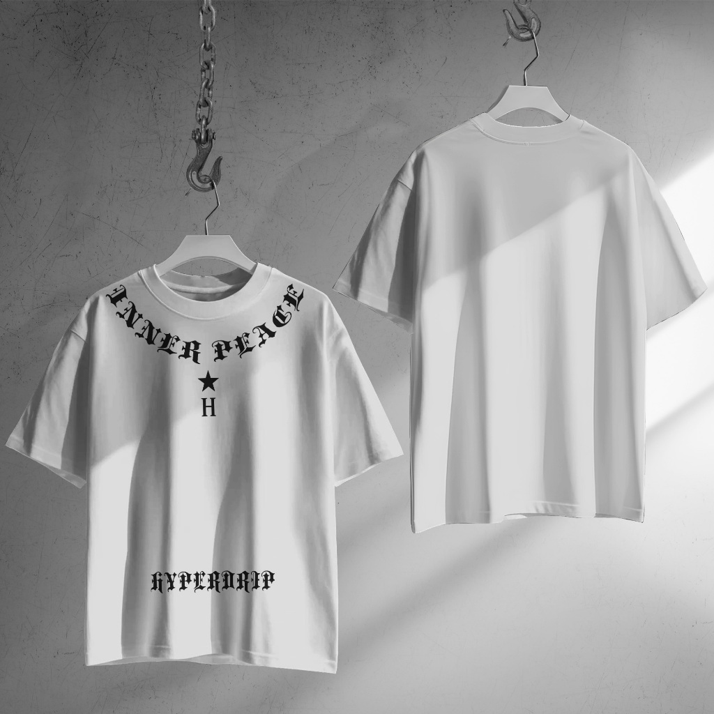 HYPERDRIP - OVERSIZE T-Shirt " INNER PEACE " | Kaos Oversize Unisex | Cotton Combed 20s Tebal | Baju