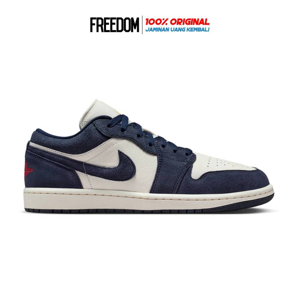 Air Jordan 1 Low SE Obsidian University Gold ORIGINAL RESMI Sepatu Pria IO7448-400