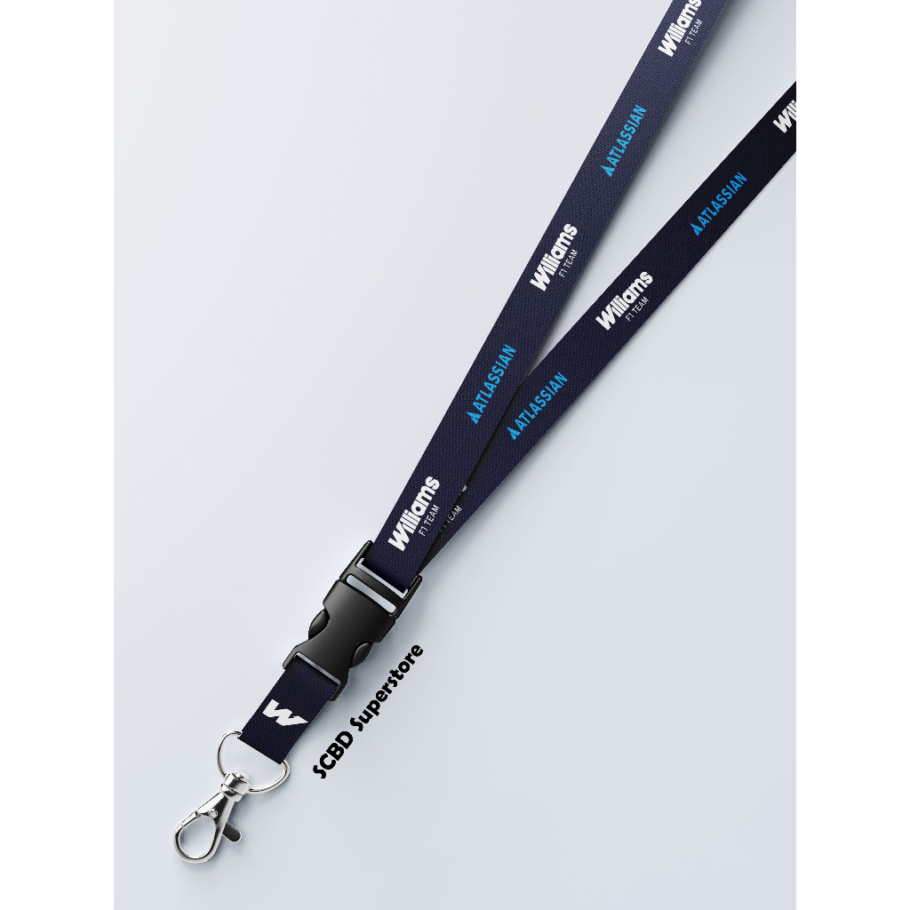 Lanyard F1 Williams Atlassian Formula 1 Satuan Dua Sisi Custom