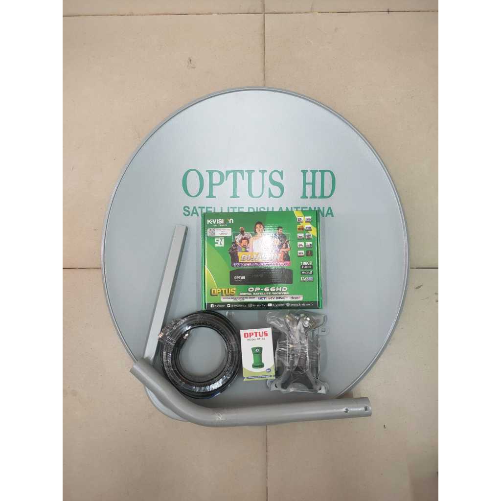 Satu set lengkap Parabola Mini OPTUS ODU 60 cm ( ABU SOLID )