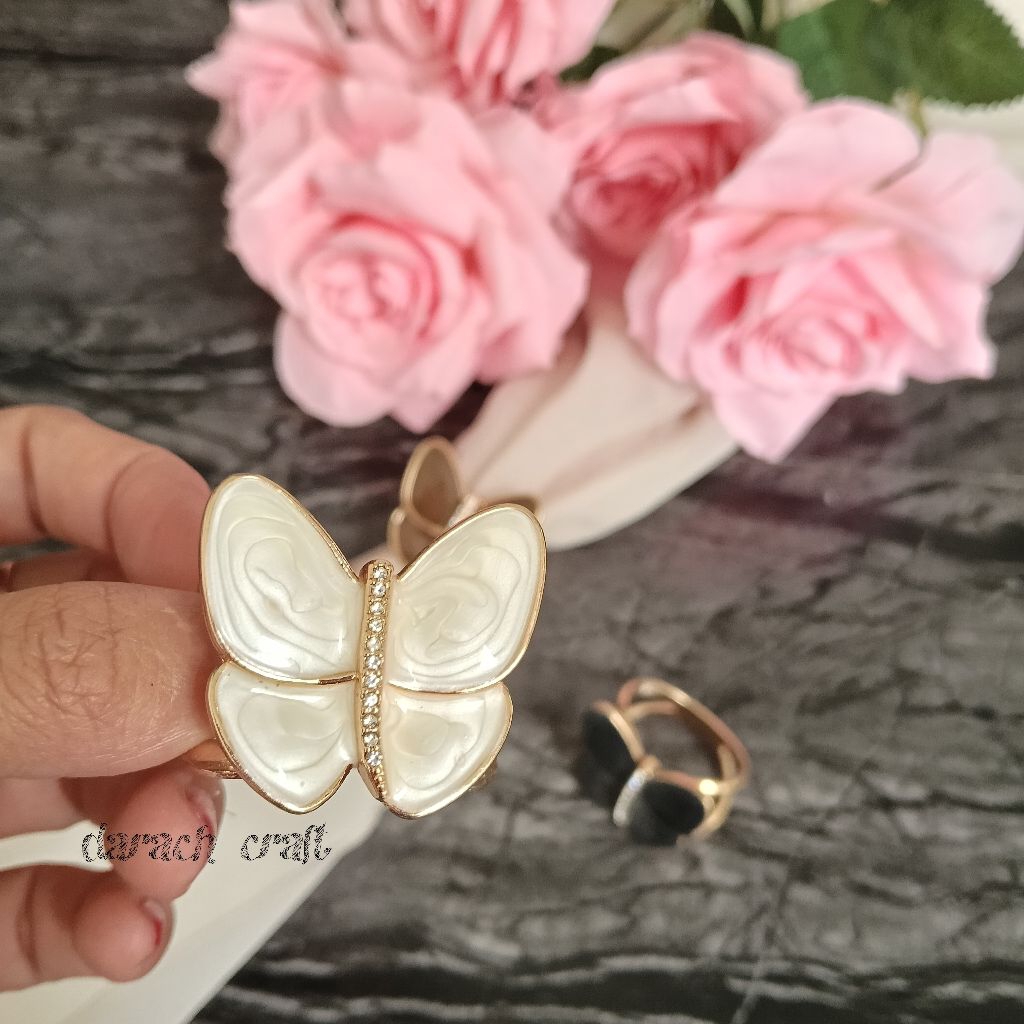 ring hijab besar kupu premium / cincin hijab