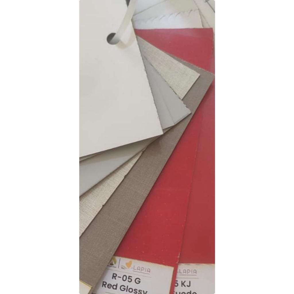 HPL Lapia Merah Red R05 G - Glossy Kilap dengan plastik pelindung