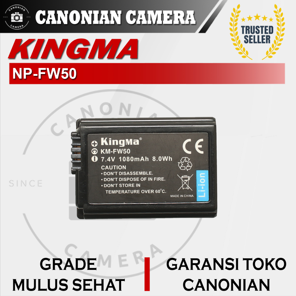 Battery Batre Kingma NP-FW50 Second For Sony A6000  A6300  A6400  A6500  A7   A7 II  A7S  A7R DLL