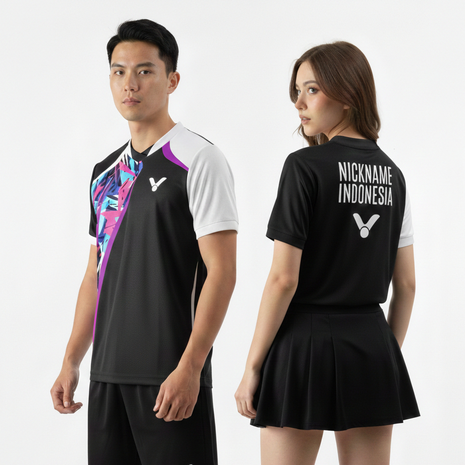 Jersey Badminton Victor Indonesia Free Request Nama Punggung Drifit Premium ABsport