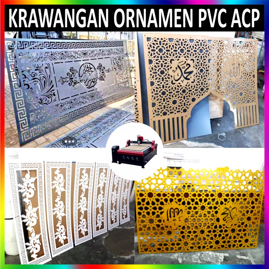 KRAWANGAN ORNAMEN PVC & ACP BOARD PANEL HIAS SEKAT PEMBATAS CUSTOM DESIGN & UKURAN BEBAS MURAH CEPAT