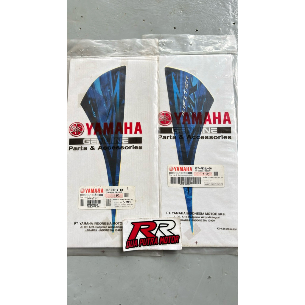 Striping body tameng depan original ori Yamaha jupiter mx 135 lama old biru tahun 2009 1S7