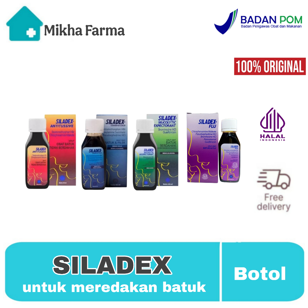 SILADEX Obat Batuk berdahak / obat Batuk dan pilek / obat Batuk kering / Batuk dan flu