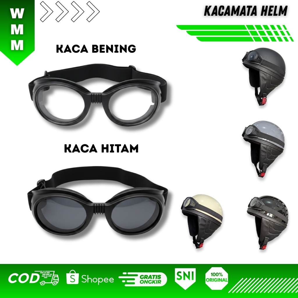KACAMATA HELM CHIPS BOGO RETRO KLASIK KUALITAS PREMIUM/KACAMATA RETRO