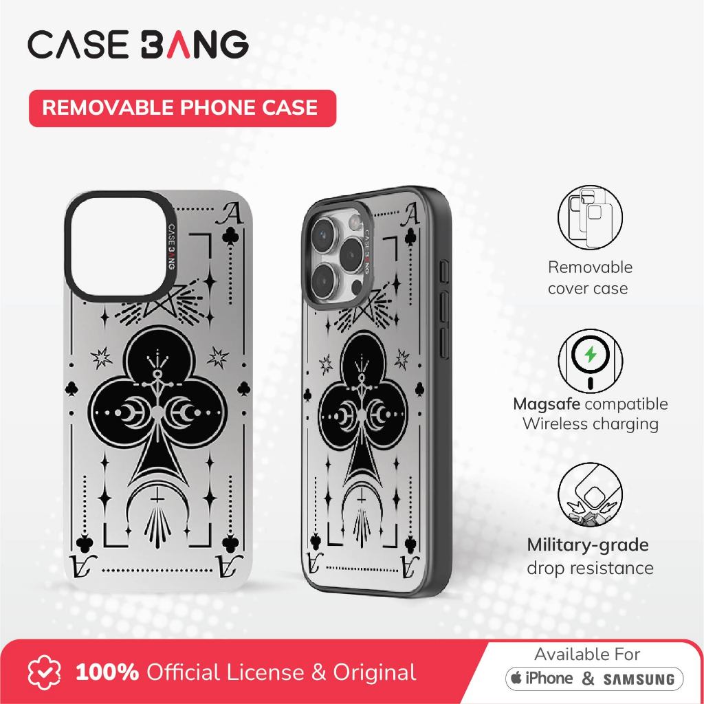 Casebang Removable Phone Case Cover Ace Series - Clubs A Magnetic Casing Iphone