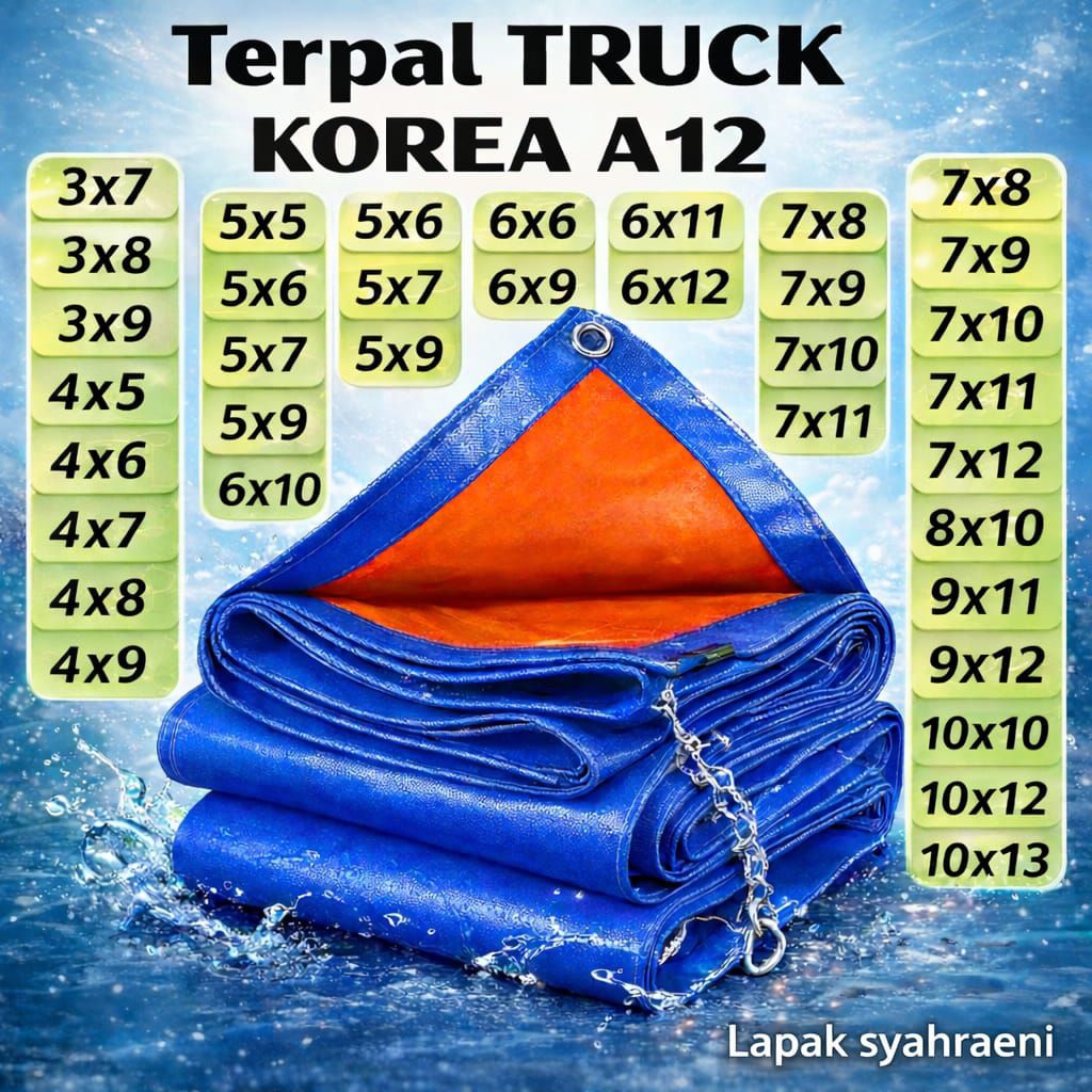 Terpal tebal A12 Asli Biru oren Terpal plastik Korea super tebal anti air tepal murah terpal jumbo t