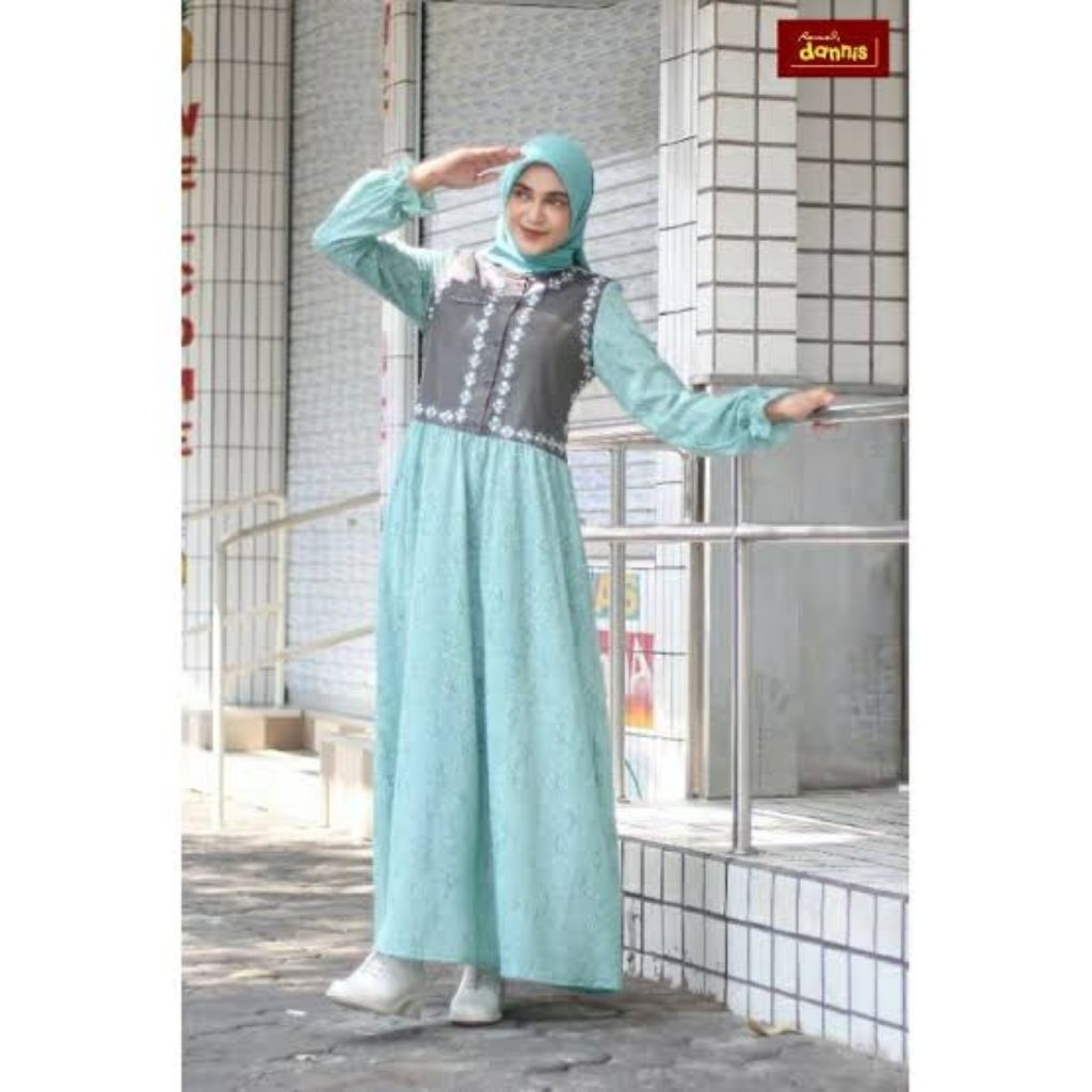 GAMIS ABAYA DANNIS Ungu,hitam,coklat (FREE MASKER)