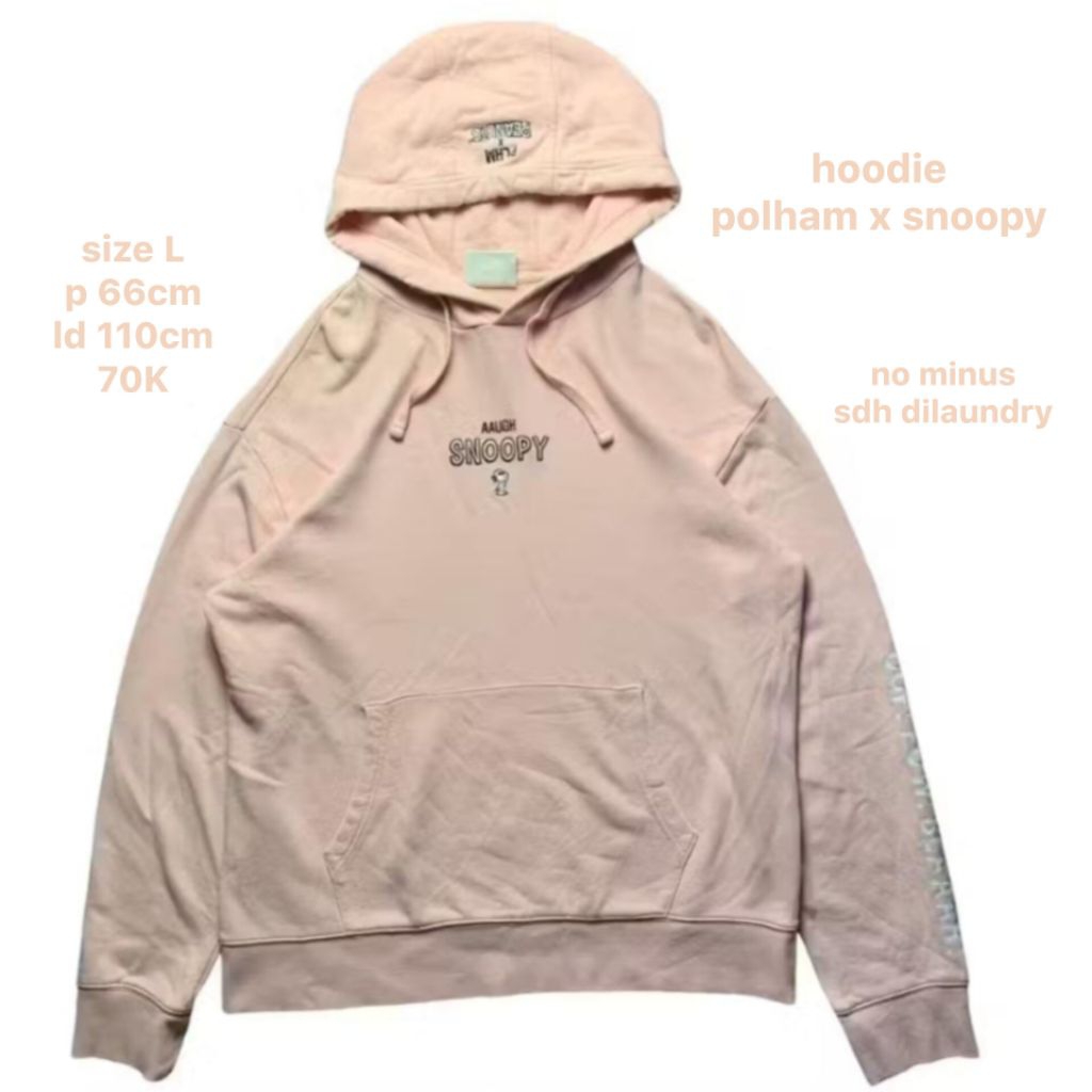 The Reuse — Preloved Hoodie Polham Snoopy Pink Soft L