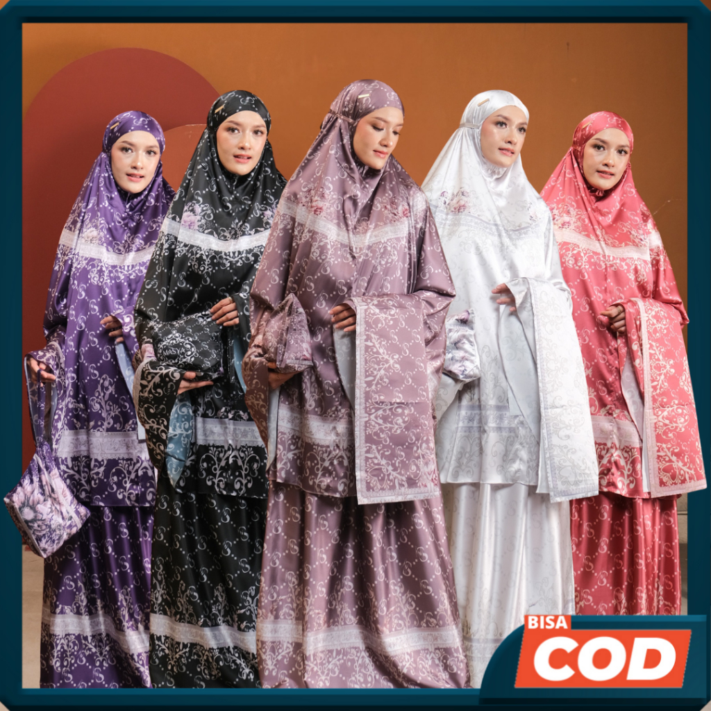 Mukena Mewah Prayer Set Armani Silk Premium Motif Masya Syari Original Terbaru Emara Madenia Syari B