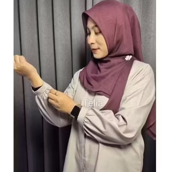 KEMEJA POLOS WANITA LENGAN PANJANG || Atasan wanita model kerah Sanghai kancing aktif Katun Toyobo