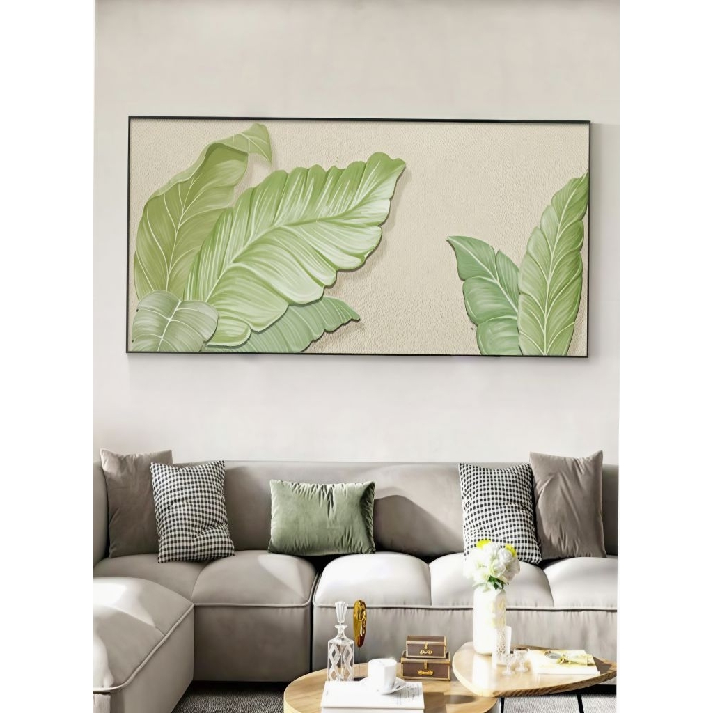 hiasan dinding lukisan daun pisang aesthetic