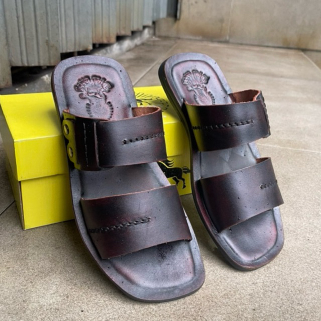 Sandal Slop Pria Kulit Asli Cibaduyut