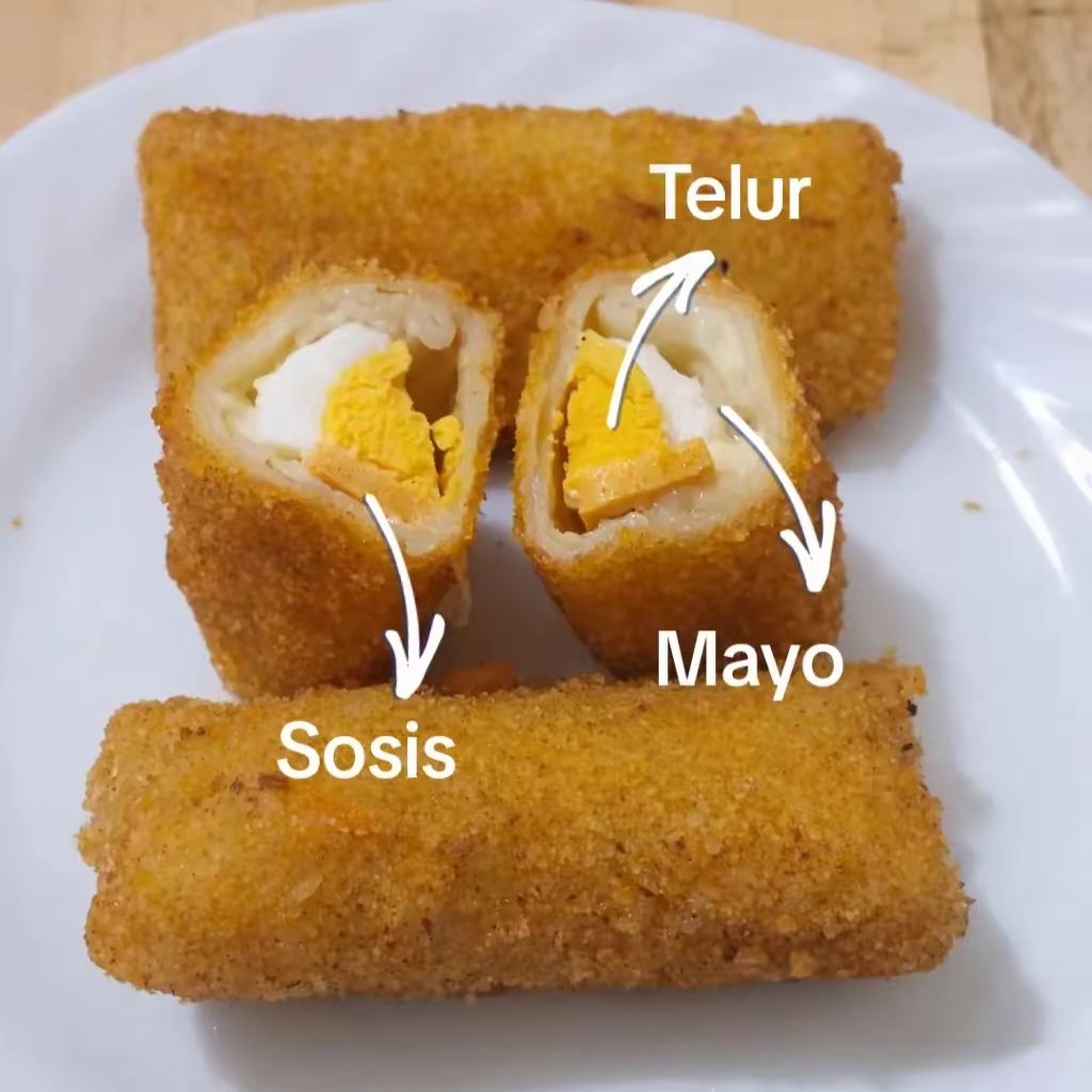 Risol Mayo Beef Sosis Risol Mayo telur Frozen Free Saus &Mayones (Tahan 3 hari perjalanan)