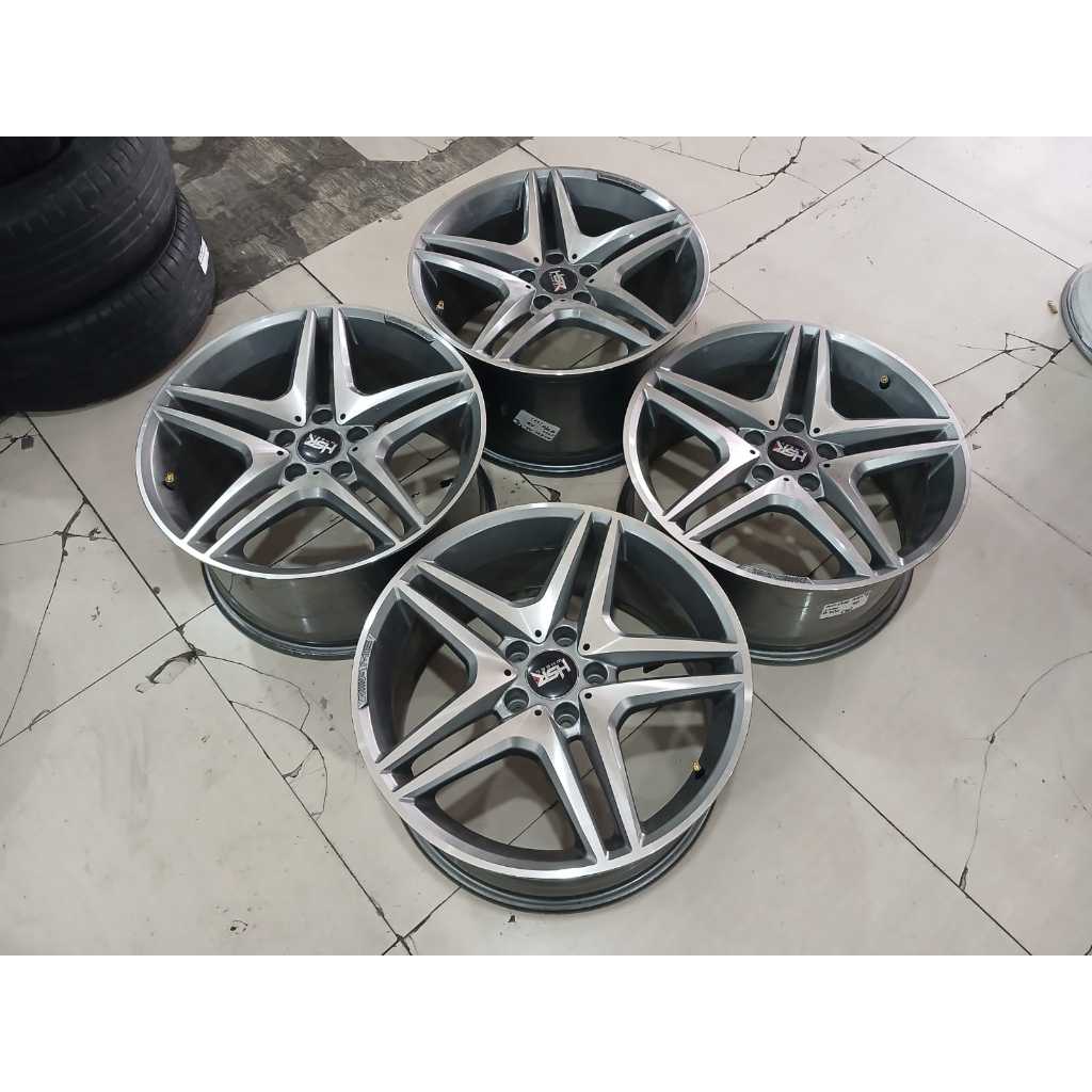 Hsr Wheel Velg Mobil R18 Velg Racing Ring 18 Lebar 8.5 / 9.5 Pcd 5X112 ET 45 Grey Polish Velg Mobil 