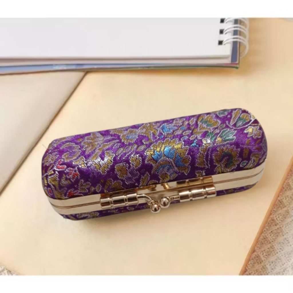 Kotak Lipstik Dompet Penyimpanan Lipstik / Kotak Penyimpanan Koin Import Motif Random Warna Ungu