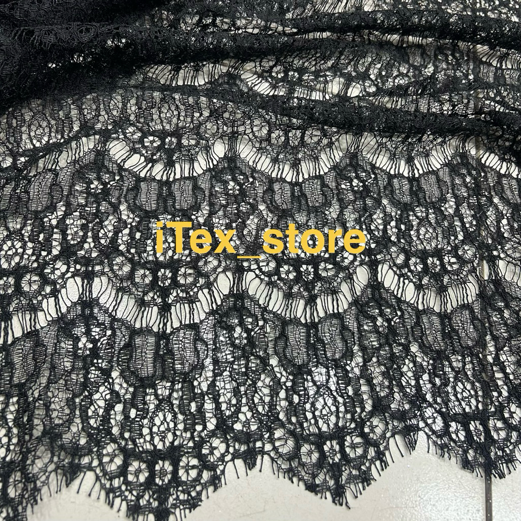 Kain Brokat Steaming Lace / Bahan Kain Brukat Renda / Brokat Renda Pinggiran