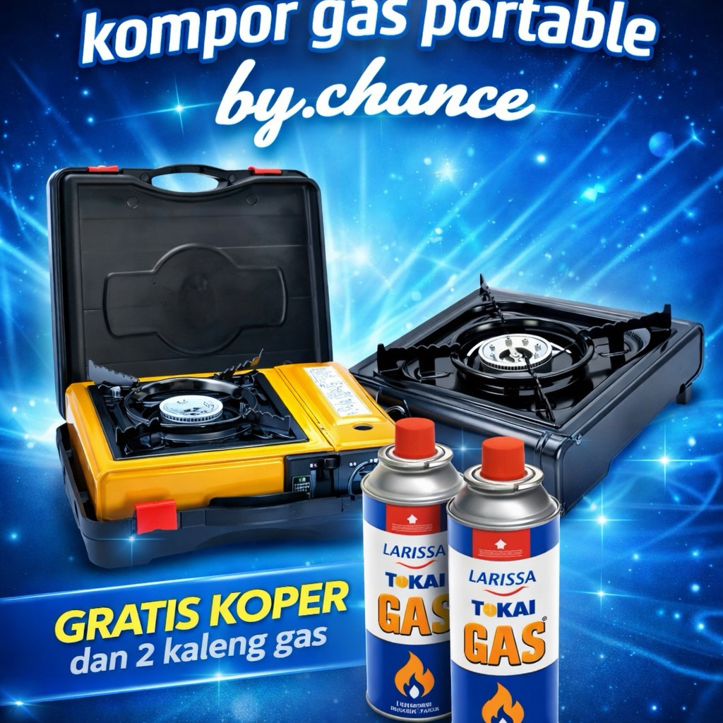 Kompor Gas Portable 2 in 1 Camping Outdoor Indoor BBQ Grill Suki Shabu Alat Masak Mini 1 Tungku Grat