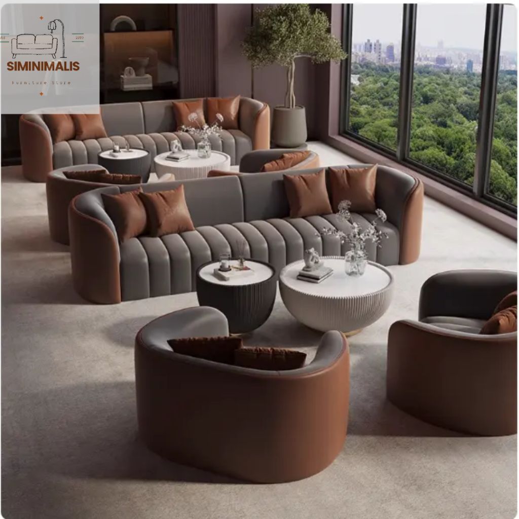 Sofa Set Ruang Tamu Minimalis Modern 311 Kaki Besi Kursi Tamu Apartemen Scandinavian Aesthetic - Sof