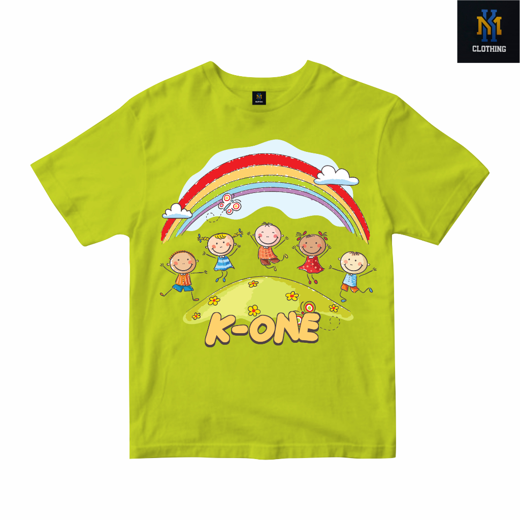 Kaos Anak Polos Laki Laki & Perempuan Premium "K-One Bold" Usia 1 - 6 Tahun - MK Project