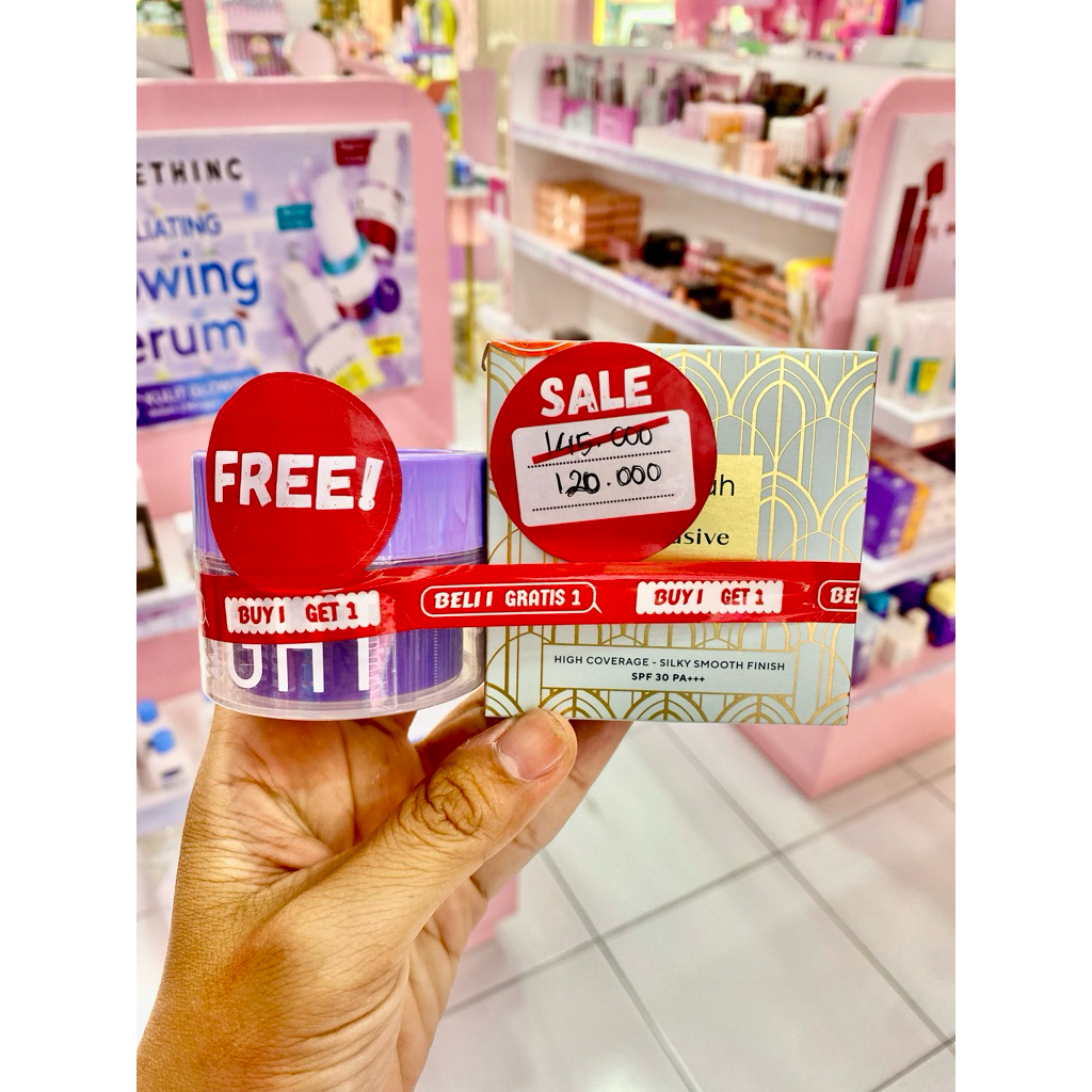 Wardah paket buy 1 get 1 exclusive flawles cover cushion free