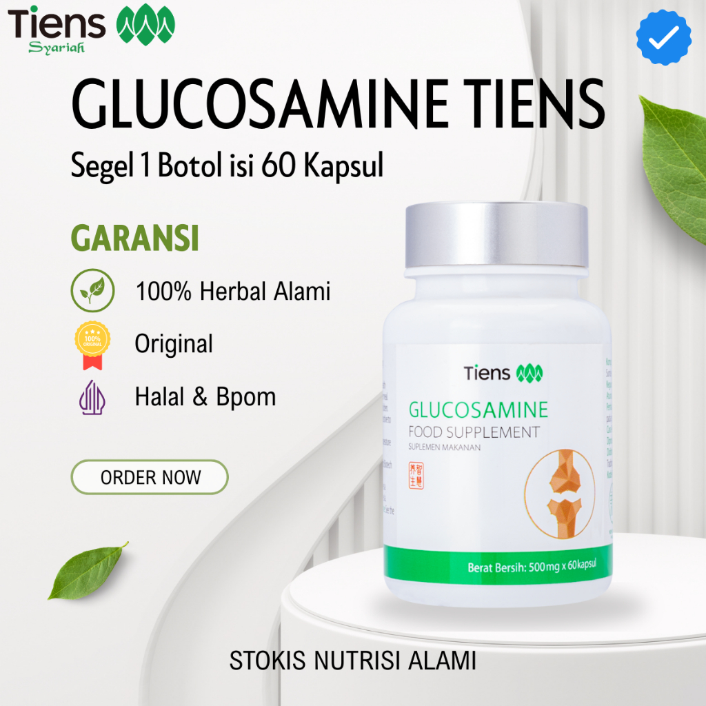 Glucosamine Tiens Vitamin Tulang Lutut Dan Sendi Dewasa & Lansia Glucosamin Original 60 Kapsul