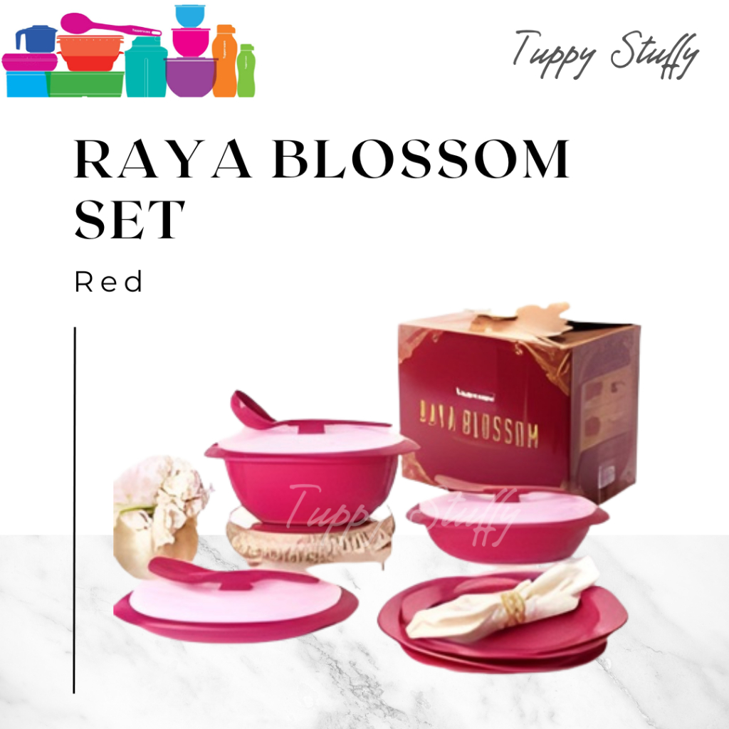 Tupperware Raya Bloosom set - Red | Prasmanan cantik aestetic untuk Hari Raya / Promo Raya blossom