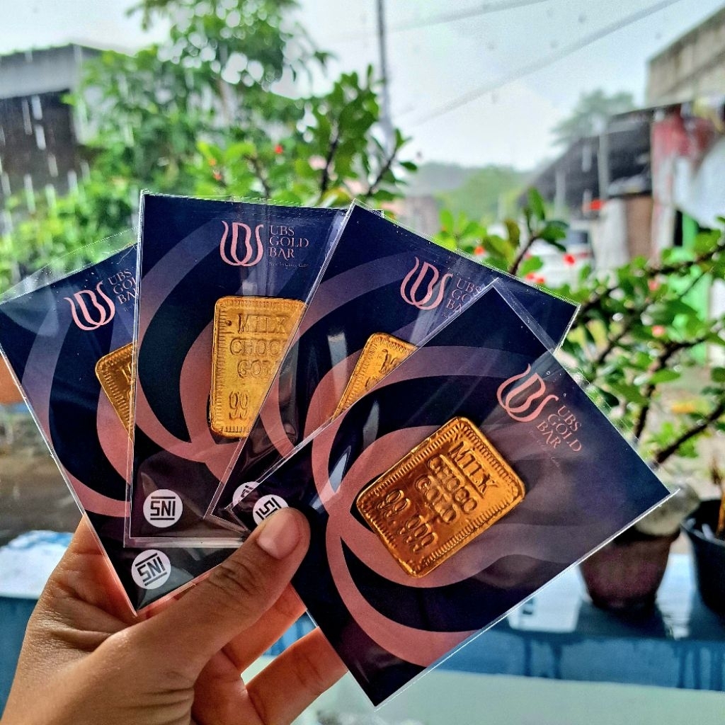 (READY STOK) KARTU COKLAT GALERI24 EMAS BATANGAN HADIAH GIFT LUCU