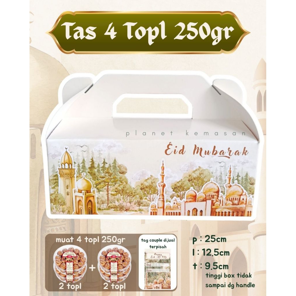 Gable 4 toples 250gr / tas 4 toples bulat 250gr / gable box isi 4 toples 250gr / gable box motif