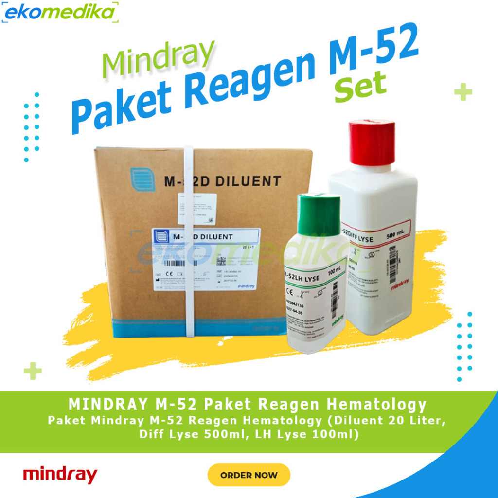 Paket Reagen MINDRAY M52 (Diluent 20Liter, Diff Lyse 500ml, LH Lyse 100ml)