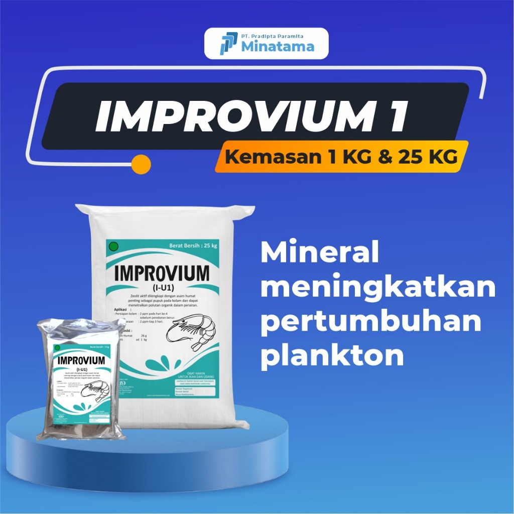 Booster Plankton untuk Kolam Udang Improvium IU 1 25KG - Mineral Asam Humat Penumbuh Pakan Alami Tam