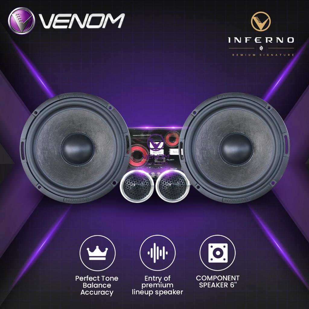 Venom Inferno Series VIN 6 E Speaker Mobil Split 2 Way 6 Inch