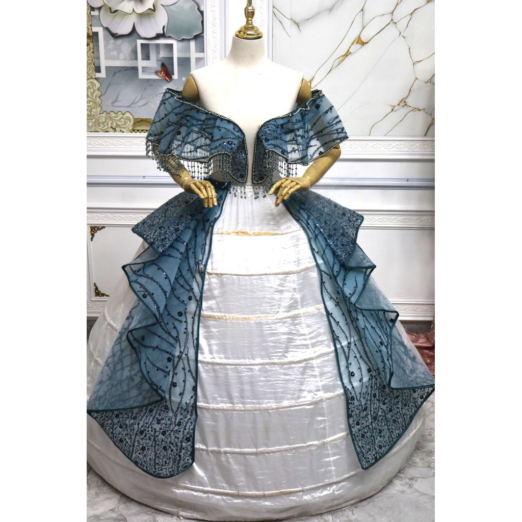 hiasan dada dan pinggang/gotik gaun pengantin