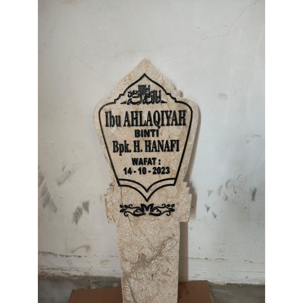 Batu nisan marmer ukiran nama cetak nama batu alam