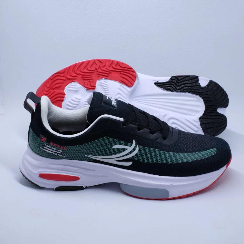 Sepatu Sport Running Sneakers Pria Zevil Olahraga Joging Hitam