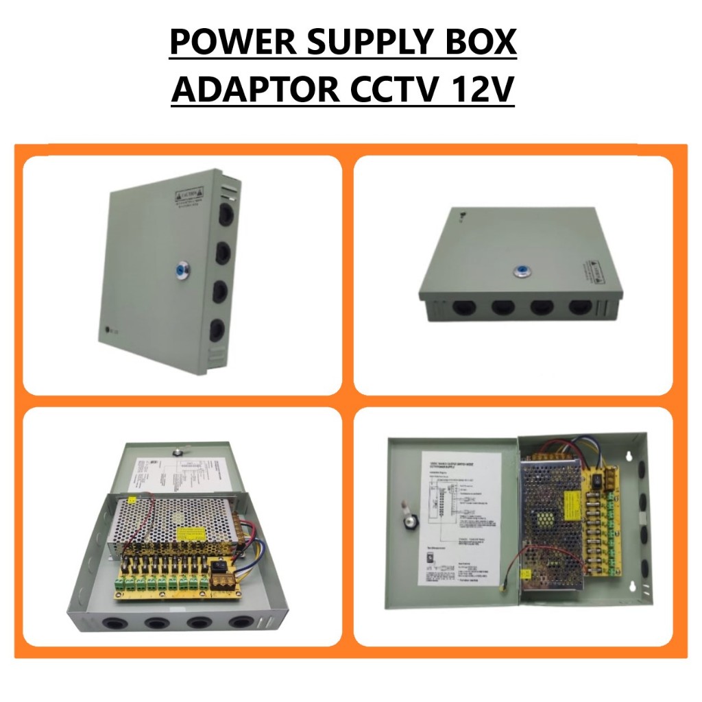 AUTO NET POWER SUPPLY BOX ADAPTOR CCTV Switching Trafo - ADAPTOR CENTRAL 12V/ 10A 20A 30A