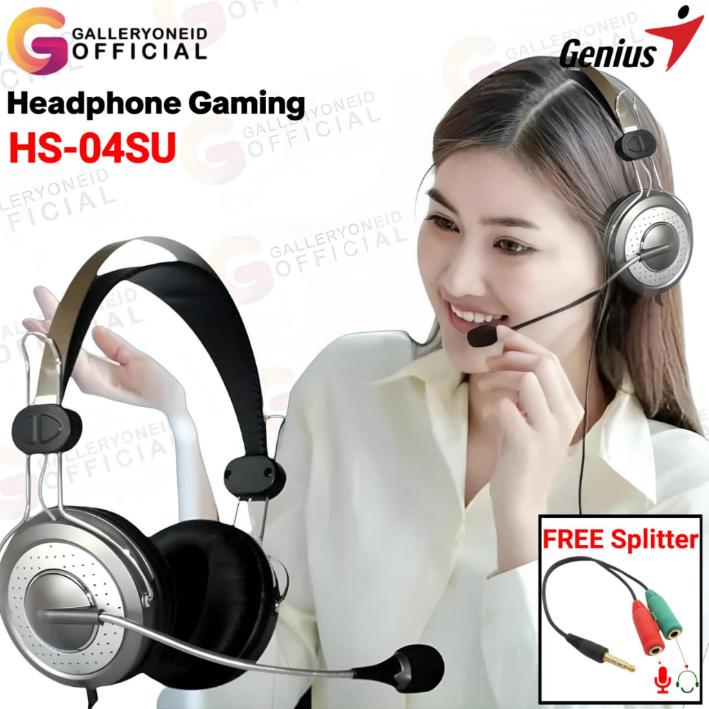 Headphone Gaming Headset Earphone Microphone Genius Hs04su High Quality Jack 3.5mm Universal