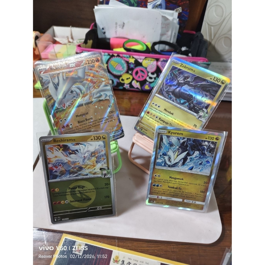 Kartu Pokemon Reshiram, Zekrom, & Kyurem set