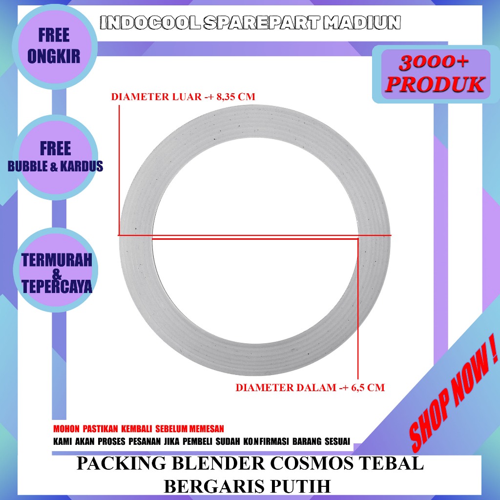 PCTP  KARET BLENDER / RING KARET  / PACKING BLENDER COSMOS TEBAL BERGARIS PUTIH