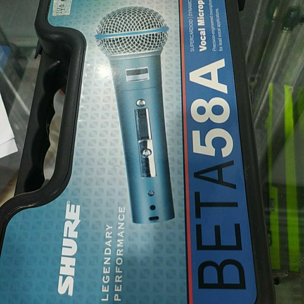 Mic Kabel Shure Beta 58A - Suara Bass Jernih, Switch On/Off, Kabel 3-5 Meter