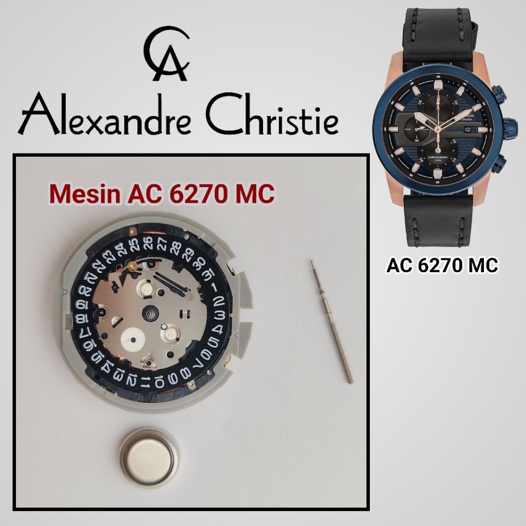 Mesin Jam Tangan Alexandre Christie AC 6270 MC Original